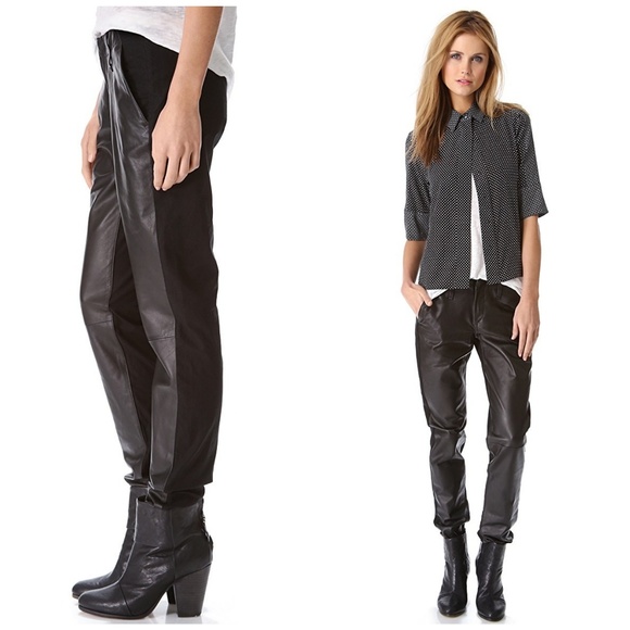rag & bone Pants - Rag & Bone Hyde Portobello Trouser Pants Leather